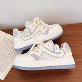 Hnzxzm Blue Platform Sneakers Women Vulcanize Shoes Kawaii Canvas Spring Summer 2024 Flats Casual Tennis Female Korean Skateboard