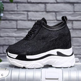 Hnzxzm White Sport Sneakers Women Sports Shoes Female Height Increasing Shoes Lace Flowers Summer Gym Walking Shoes Women Zapatillas