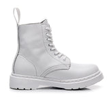 Hnzxzm Men's Genuine Leather Boots White Couple Models Wear-resistant Round Toe Breathable Non-slip Casual Trend All-match 35-46