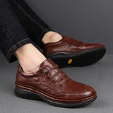 Hnzxzm Brand New men Shoes men Casual 100% Genuine Leather flats business men's shoes casual best quaity Business Formal Shoes New