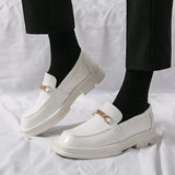 Hnzxzm Male Luxury white Loafers Shoes Leather Shoe Men Platform Retro Business Work Shoes Spring Autumn Derby Shoes Low Top Man Casual