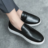 Hnzxzm Men's Casual Shoes Fashion Loafers Moccasins Slip On Man Flats Comfortable Male Genuine Leather Shoes Chaussure 