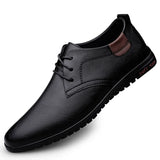 Hnzxzm New Men Casual Leather Shoes Fashion Brand Classic Men  Leather Shoes Brown/Black Hot Sale Breathable Business Lace-Up Men Shoes