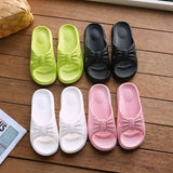 Hnzxzm Slides Round Toe Summer Soft Bathroom Shoes Pink with Bow Women's Slippers and Ladies Sandals Open New Fashion B Small Size