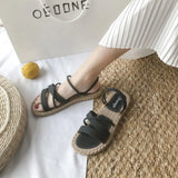 Hnzxzm Black Women's Shoes Beach Sandals for Woman Open Toe Summer with Low Heels Footwear Sale Comfortable and Elegant on Offer