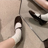 Hnzxzm Cute Lolita Shoes Japanese Girl Platform Black Flat Heels Fashion Square Toe Mary Jane Women Leather Student Cosplay Shoes