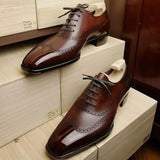 Hnzxzm - New Brogue Shoes for Men Brown Lace-up Fretwork Red Sole Business Men Dress Shoes Free Shipping Zapatos De Hombre Men Sheos