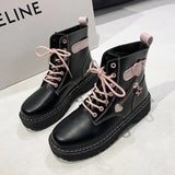 Hnzxzm Autumn Winter New Boots Women Black Platform Cute Pink High-top Lolita Boot Female Student Kawaii Japanese Shoes