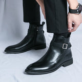 Hnzxzm New Chelsea Boots Men Shoes Retro Fashion Versatile Zipper Business Casual British Style Street Party Wear Classic Ankle Boots