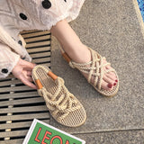 Hnzxzm Sandals Woman Shoes Braided Rope with Traditional Casual Style and Simple Creativity Fashion Sandals Women Summer Shoes