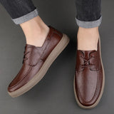 Hnzxzm Mens Casual Shoes Genuine Leather Men Formal Business Leather Shoes High Quality Male Casual Shoes Lace Up Shoes Oxfords Flats