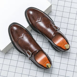 Hnzxzm Spring New Vintage Design Oxford Shoes Thick Soled  Increase Dress Leather Office Casual Shoes Men Carved Handmade Business Shoe