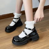 Hnzxzm Spring Autumn Mary Jane Shoes Women Fashion Casual  Buckle Platform Shoes Female New Designer Black Pumps Ladies