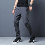 Hnzxzm Men Big Size Casual Quick Dry Sweatpants Spring Summer Thin Ice Silk Elastic Waist Street Male Slim Joggers Sports Trousers 5XL