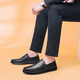 Hnzxzm Genuine Leather Men Shoes Summer Luxury Brand Casual Slip on Formal Loafers Men Moccasins Italian Black Male Driving Shoes