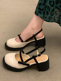 Hnzxzm Mary Janes Platform Shoes Buckle Bow Round Toe Sweet Shoes Lolita Hollow Fairy Elegant Sandals Shoes Woman Casual Summer