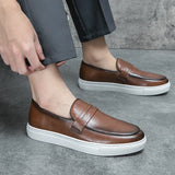 Hnzxzm Men's Casual Shoes Fashion Loafers Moccasins Slip On Man Flats Comfortable Male Genuine Leather Shoes Chaussure 