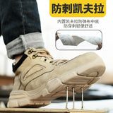 Cowhide Men Work Shoes Genuine Leather Breathable Mesh Steel Toe Anti Smashing Safety Shoes Sneakers Indestructible Shoes