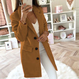 Hnzxzm Casual Wool Blend Jackets Women Wool Jacket Female Plus Size Long Sleeve Winter Women Long Wool Coat Manteau Femme Hivers