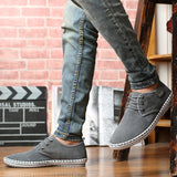 New Fashion Genuine Leather Casual Shoes Men Loafers Cow Suede Men Shoes Breathable Outdoor Flat Shoes Walking Zapatos Sneakers