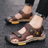 Hot Sale Summer Beach Men's Sandals Handmade Genuine Leather Sandals Outdoor Non-slip Wading Shoes Comfortable Men Casual Shoes