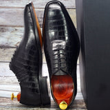 Hnzxzm Big Size 6-13 Handmade Mens Oxford Shoes Genuine Leather Crocodile Print Men's Dress Shoes Classic Business Formal Shoes for Men