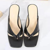 Hnzxzm Women Plus Size Sandals New Square Toe High Heel Fashion Open Flip Flops Design Quality Ytmtloy House Slippers Indoor Zapato