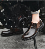 Hnzxzm New Genuine Leather Chelsea Boots Men Leather Shoes Autumn Early Winter Shoes Man Single Boots Thick Sole Male Footwear A1760