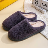 Winter Household Fur Slippers for Home Floor Slides Warm Plush Solid Color Family Slippers Shoes Soft Pantuflas Sandals