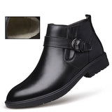 New Autumn Winter Shoes Men Boots Genuine Leather Shoes Warm Plush for Cold Winter Men Ankle Boots Cow Leather Footwear