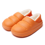 Winter Women Fur Slippers Waterproof Warm Plush Household Slides Indoor Home Thick Sole Footwear Non-Slip Solid Couple Sandals