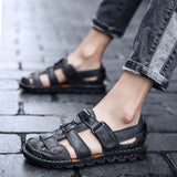 New Sandals For Men Leather Outdoor Men's Sandals Casual Beach Comfortable Summer Men Breathable Rubber Shoes 2022 Large Size 48