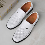 2022 Newly Men's spring Loafers Shoes Genuine Leather Soft Man Casual Slip-on Cutout Shoes Cowhide Summer Loafers