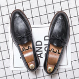 Big Size 38-47 Men Brogue British Oxford Dress Shoes Male Gentleman PU Leather Footwear Flats Tassel Men Loafers