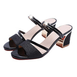 Hnzxzm Summer Women Shoes Sexy Ladies High Heels Woman Square Heels Sandals Summer Ladies Shoes Women Sandals Thick Heel 6cm A770