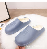 Waterproof Non-Slip Home Slippers Winter Warm Home Women Indoor Cotton Non-Slips Ladies Soft Slippers Memory Foam Couples Shoes