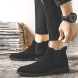 New Autumn Early Winter Shoes Men Chelsea Boots Cow Suede Leather Shoes Mens Ankle Boots Early Winter Male Footwear A2550