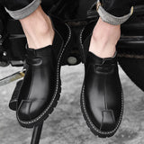 Hnzxzm New Genuine Leather Chelsea Boots Men Leather Shoes Autumn Early Winter Shoes Man Single Boots Thick Sole Male Footwear A1760