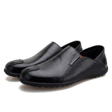 Hnzxzm Genuine Leather Men's Casual Shoes Luxury Brand Mens Loafers Flats Breathable Slip on Black Driving Shoes Plus Size 38-47