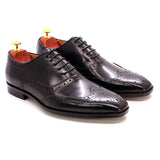 Hnzxzm Size 6-13 Handcrafted Mens Wingtip Oxford Shoes Genuine Calfskin Leather Brogue Dress Shoes Classic Business Formal Shoes Man