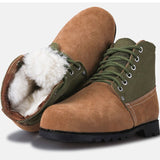 Leather Winter Men Ankle Boots Waterproof Warm Fur Snow Boots Men Sneakers Work Casual Shoes Rubber Hikking Shoes
