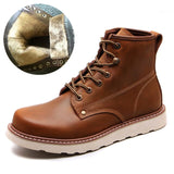 Men's Martins Boots American retro tooling boots Casual Crazy Horse Leather Men's Boots Vintage Man Lace up Ankle Boots