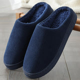 2021  Solid Color Women Warm Indoor Beadroom Hourshold Shoes Winter Keep Warm Slipper Home Plush SlidesMen Cotton Slippers