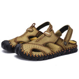 2022 New Leather Men's Sandals Classic Roman Sandals Casual Comfortable Shoes Summer Outdoor Beach Man Sandals Sneakers 38-48