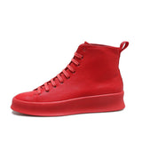 Ankle Boots Men Red Black White Casual Shoes Genuine Leather Luxury Personalized Original Design Boots zapatillas de hombre