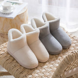 Women Winter Slippers Warm Plush Slip-on Couples Home Floor Shoes Anti-slip Comfortable Flats Female Warm Faux Fur Slippers