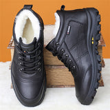 Men Shoes Genuine Leather 100% Wool Lining Winter Super Keep Warm Outdoor Ankle Boots Snow Boots Men's Casual Shoes