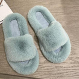 Hnzxzm Home Slippers Women's Flat Shoes Female Lady Fur Flip Flops Slides 2022 Soft Plush Cotton Ytmtloy Indoor Winter Zapato Mujer