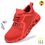 Hnzxzm Light Woman Safety Shoes Steel Toe Indestructible Industrial Flats Working Shoes Anti Slip Restaurant Male Footwear For Women