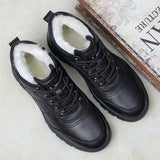 Men Shoes Genuine Leather 100% Wool Lining Winter Super Keep Warm Outdoor Ankle Boots Snow Boots Men's Casual Shoes